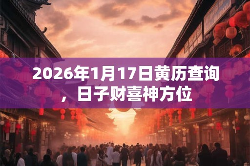 2026年1月17日黄历查询，日子财喜神方位
