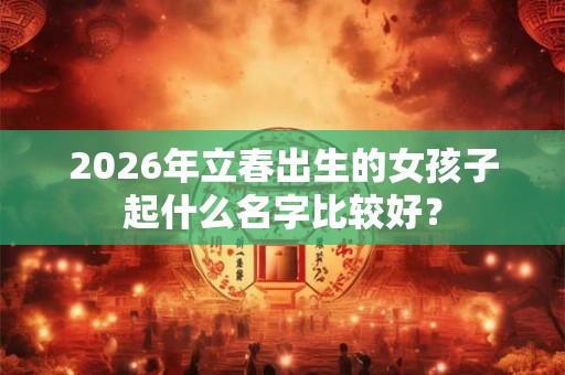 2026年立春出生的女孩子起什么名字比较好？
