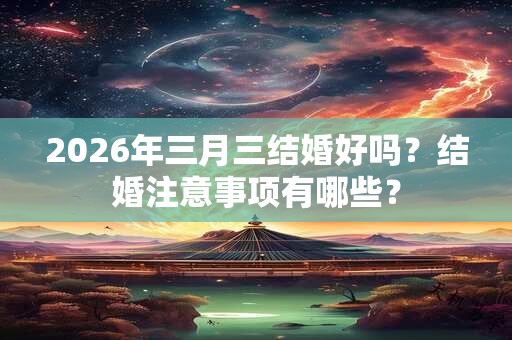 2026年三月三结婚好吗?结婚注意事项有哪些? 2026年三月三结婚好吗?结婚注意事项有哪些?