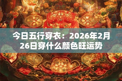 今日五行穿衣:2026年2月26日穿什么颜色旺运势 今日五行穿衣:2026年2月26日穿什么颜色旺运势
