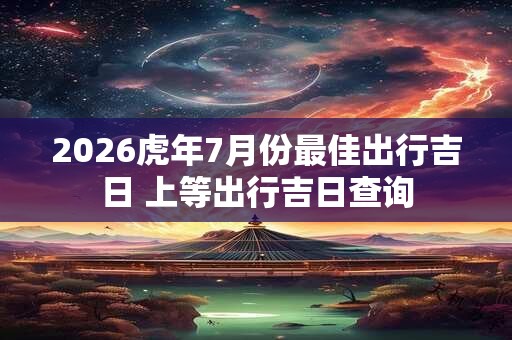 2026虎年7月份最佳出行吉日 上等出行吉日查询