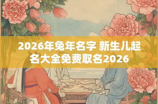 2026年兔年名字 新生儿起名大全免费取名2026 2026年兔年名字 新生儿起名大全免费取名2026