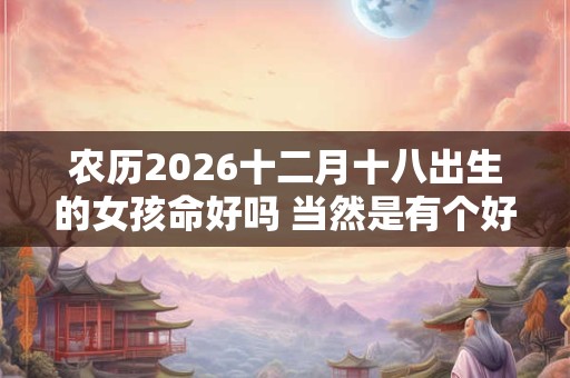 农历2026十二月十八出生的女孩命好吗 当然是有个好命运了