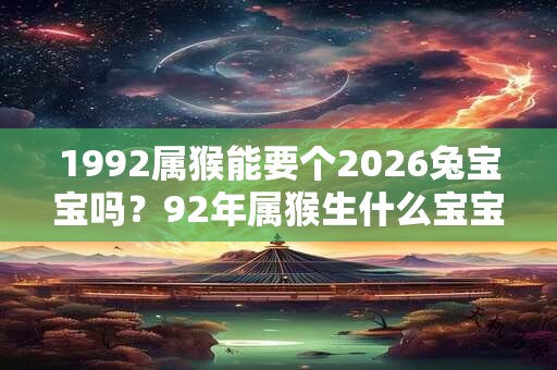 1992属猴能要个2026兔宝宝吗?92年属猴生什么宝宝最好? 1992属猴能要个2026兔宝宝吗?92年属猴生什么宝宝最好?