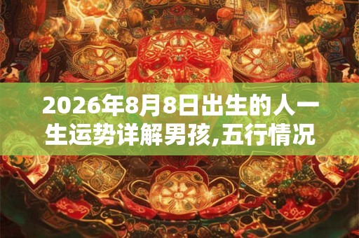 2026年8月8日出生的人一生运势详解男孩,五行情况查询 2026年8月8日出生的人一生运势详解男孩,五行情况查询