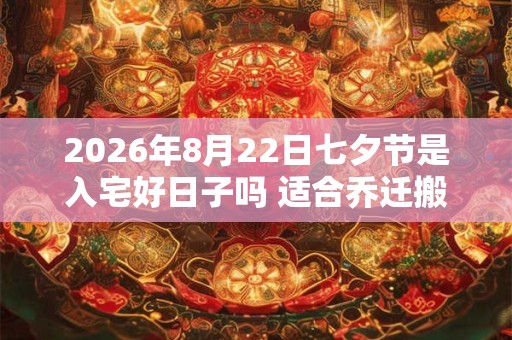 2026年8月22日七夕节是入宅好日子吗 适合乔迁搬家吗