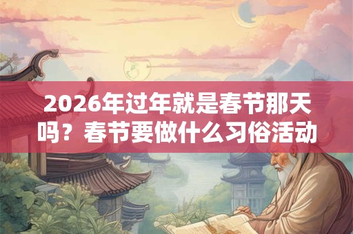 2026年过年就是春节那天吗？春节要做什么习俗活动？