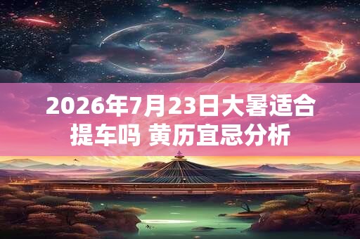 2026年7月23日大暑适合提车吗 黄历宜忌分析 2026年7月23日大暑适合提车吗 黄历宜忌分析
