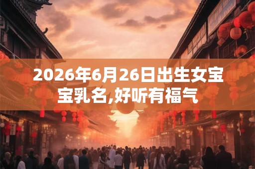 2026年6月26日出生女宝宝乳名,好听有福气