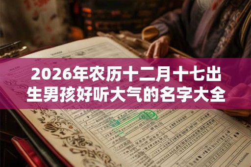 2026年农历十二月十七出生男孩好听大气的名字大全