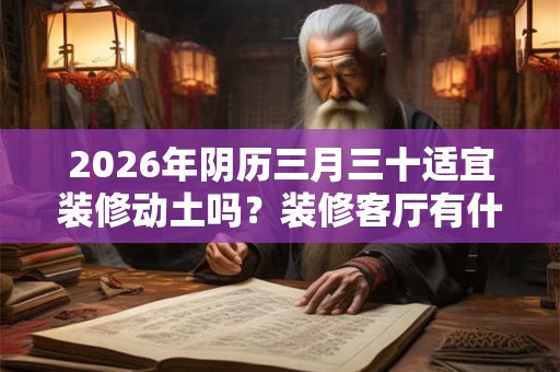 2026年阴历三月三十适宜装修动土吗？装修客厅有什么禁忌？