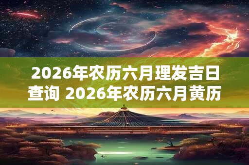 2026年农历六月理发吉日查询 2026年农历六月黄历查询