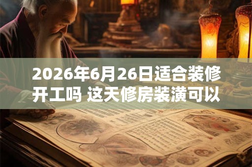 2026年6月26日适合装修开工吗 这天修房装潢可以吗