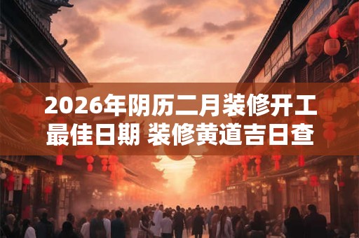 2026年阴历二月装修开工最佳日期 装修黄道吉日查询 2026年阴历二月装修开工最佳日期 装修黄道吉日查询
