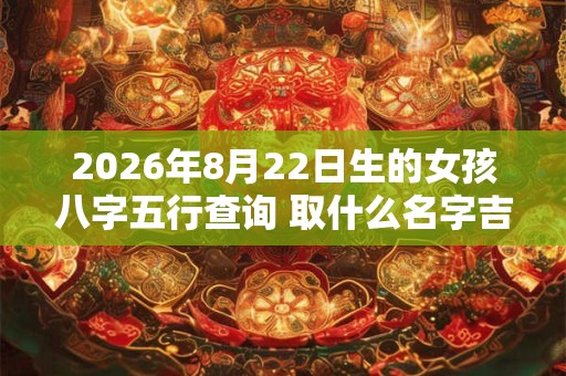 2026年8月22日生的女孩八字五行查询 取什么名字吉利 2026年8月22日生的女孩八字五行查询 取什么名字吉利