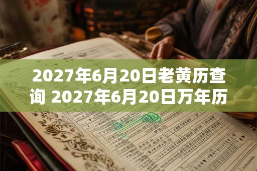 2027年6月20日老黄历查询 2027年6月20日万年历黄道吉日