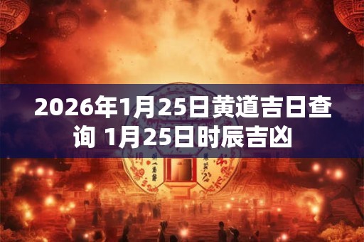 2026年1月25日黄道吉日查询 1月25日时辰吉凶