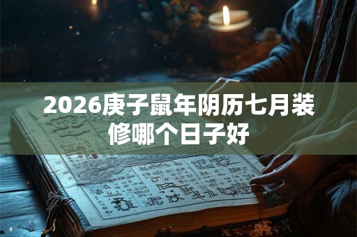 2026庚子鼠年阴历七月装修哪个日子好 2026庚子鼠年阴历七月装修哪个日子好