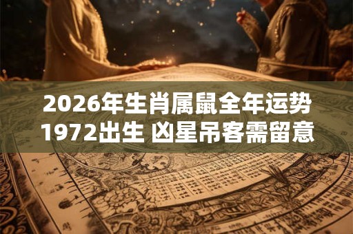 2026年生肖属鼠全年运势1972出生 凶星吊客需留意健康