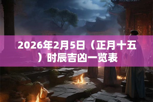 2026年2月5日（正月十五）时辰吉凶一览表