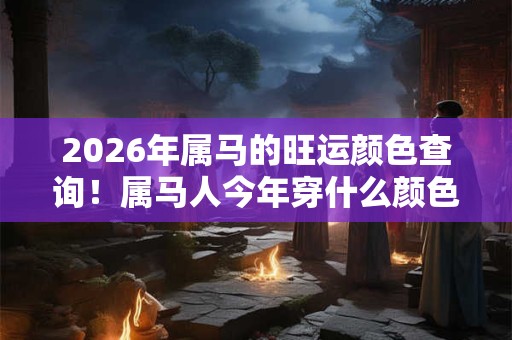 2026年属马的旺运颜色查询！属马人今年穿什么颜色招财