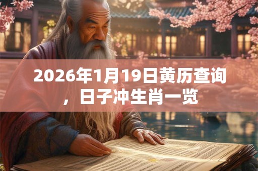 2026年1月19日黄历查询，日子冲生肖一览
