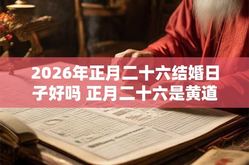 2026年正月二十六结婚日子好吗 正月二十六是黄道吉日吗 2026年正月二十六结婚日子好吗 正月二十六是黄道吉日吗