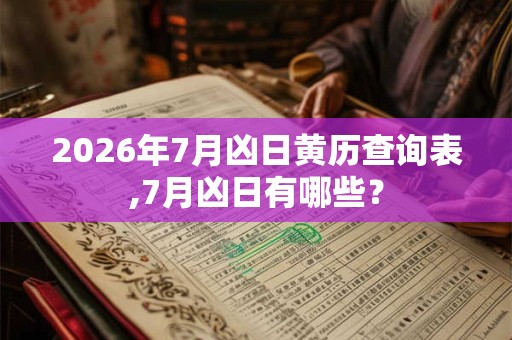 2026年7月凶日黄历查询表,7月凶日有哪些? 2026年7月凶日黄历查询表,7月凶日有哪些?