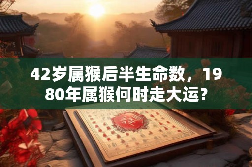 42岁属猴后半生命数，1980年属猴何时走大运？