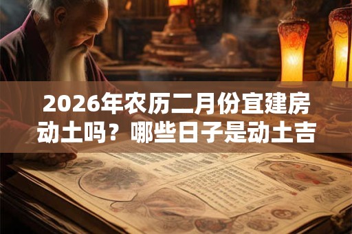 2026年农历二月份宜建房动土吗？哪些日子是动土吉日