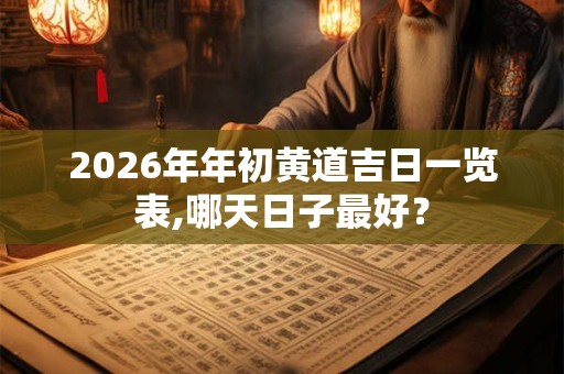 2026年年初黄道吉日一览表,哪天日子最好？
