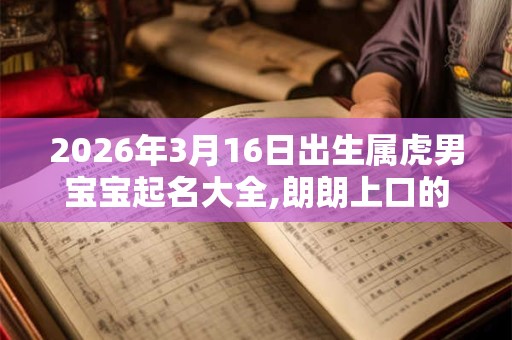 2026年3月16日出生属虎男宝宝起名大全,朗朗上口的男孩名字 2026年3月16日出生属虎男宝宝起名大全,朗朗上口的男孩名字