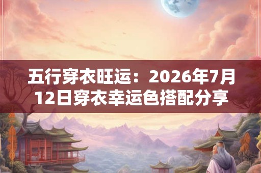 五行穿衣旺运：2026年7月12日穿衣幸运色搭配分享