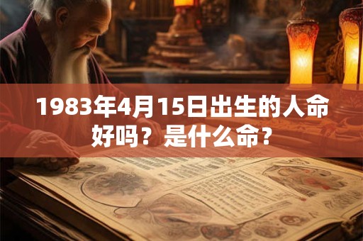 1983年4月15日出生的人命好吗?是什么命? 1983年4月15日出生的人命好吗?是什么命?
