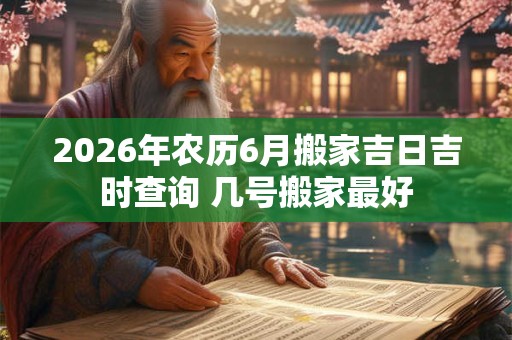 2026年农历6月搬家吉日吉时查询 几号搬家最好 2026年农历6月搬家吉日吉时查询 几号搬家最好