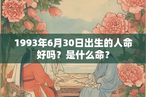 1993年6月30日出生的人命好吗？是什么命？