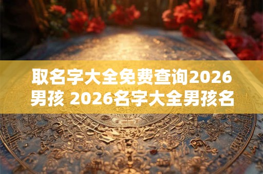 取名字大全免费查询2026男孩 2026名字大全男孩名字排行