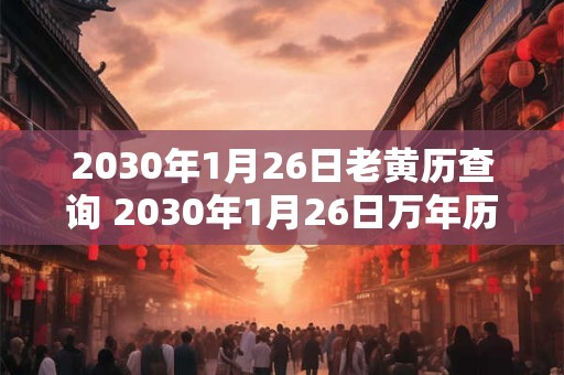 2030年1月26日老黄历查询 2030年1月26日万年历黄道吉日