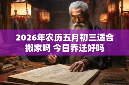2026年农历五月初三适合搬家吗 今日乔迁好吗