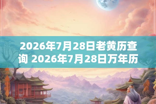 2026年7月28日老黄历查询 2026年7月28日万年历黄道吉日 2026年7月28日老黄历查询 2026年7月28日万年历黄道吉日