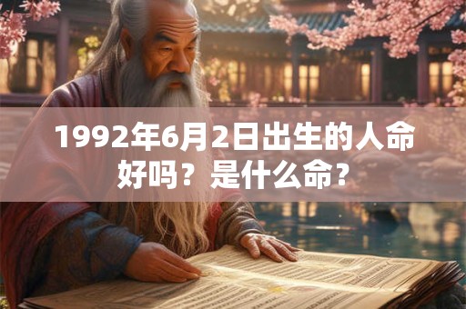 1992年6月2日出生的人命好吗？是什么命？
