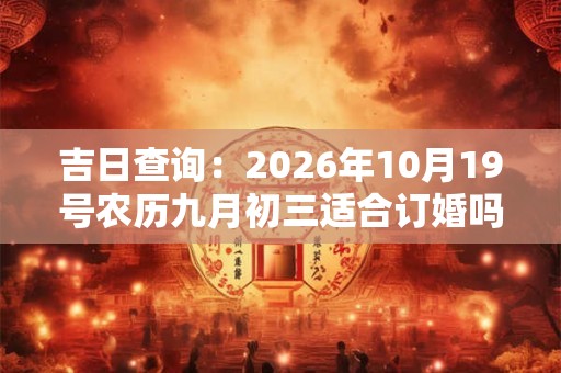 吉日查询：2026年10月19号农历九月初三适合订婚吗
