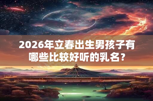 2026年立春出生男孩子有哪些比较好听的乳名？
