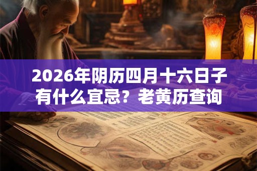 2026年阴历四月十六日子有什么宜忌？老黄历查询