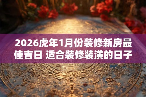 2026虎年1月份装修新房最佳吉日 适合装修装潢的日子