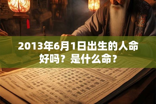 2013年6月1日出生的人命好吗？是什么命？