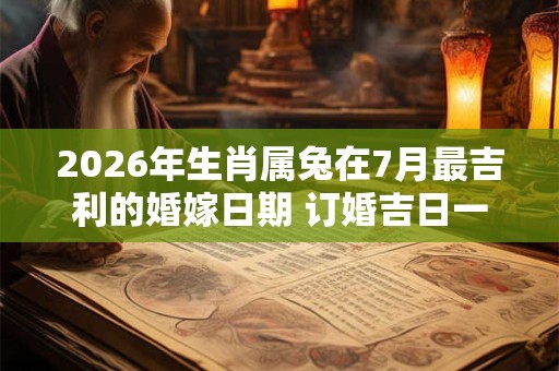 2026年生肖属兔在7月最吉利的婚嫁日期 订婚吉日一览表