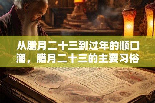 从腊月二十三到过年的顺口溜，腊月二十三的主要习俗