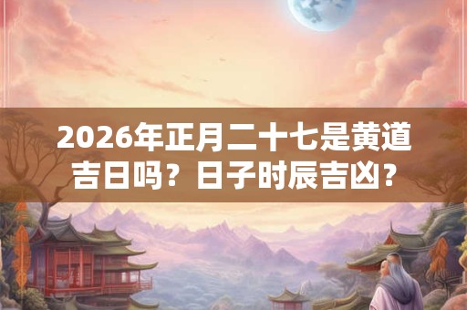 2026年正月二十七是黄道吉日吗?日子时辰吉凶? 2026年正月二十七是黄道吉日吗?日子时辰吉凶?