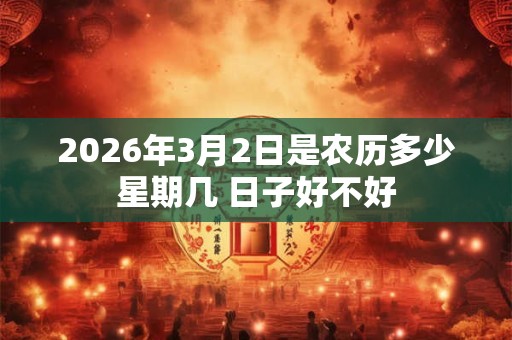 2026年3月2日是农历多少星期几 日子好不好